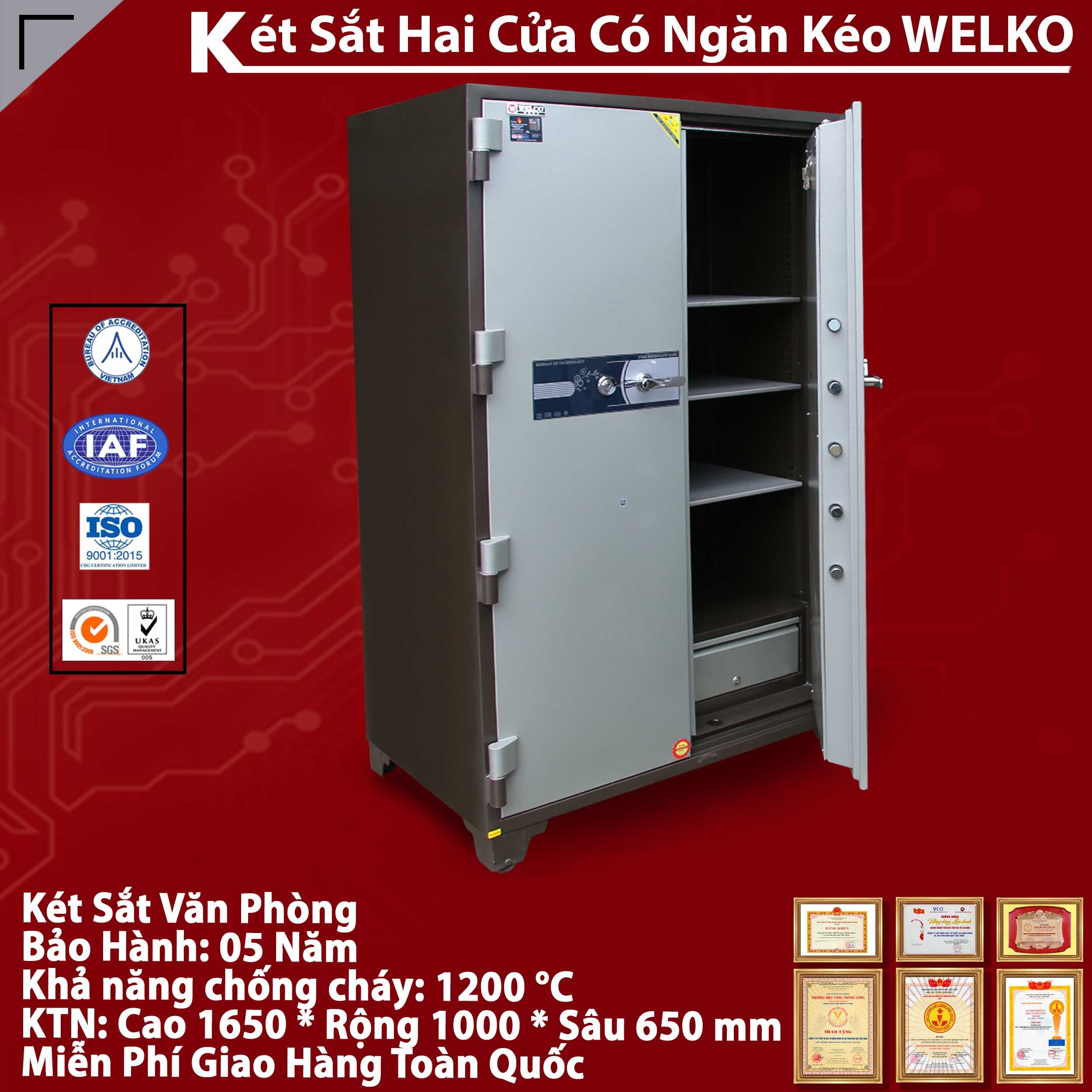 Két sắt 2 cửa đựng hồ sơ