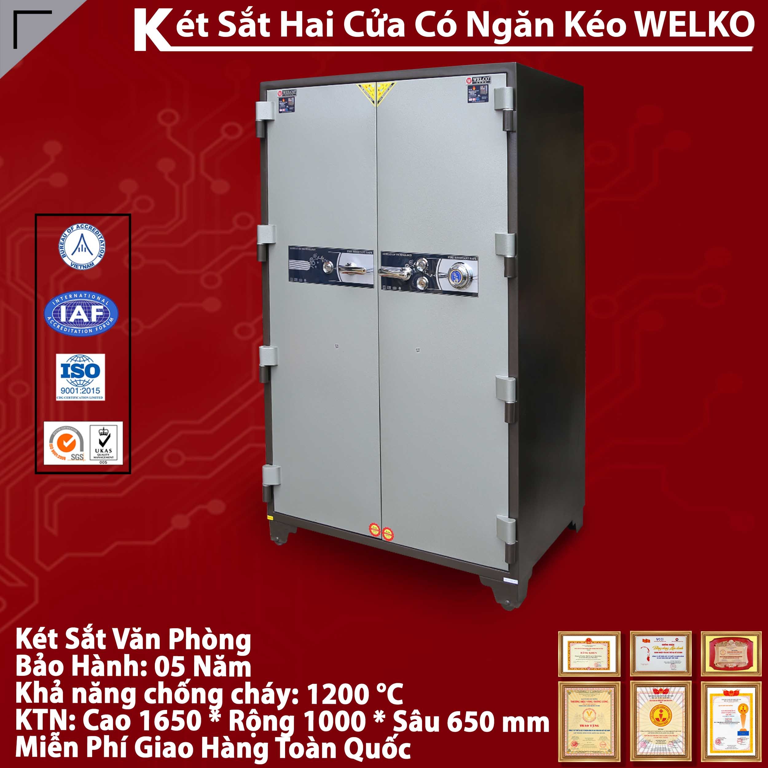 Két sắt 2 cánh cửa đựng hồ sơ văn phòng