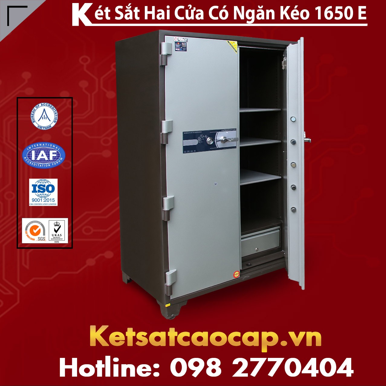 Két sắt đựng tiền và hồ sơ