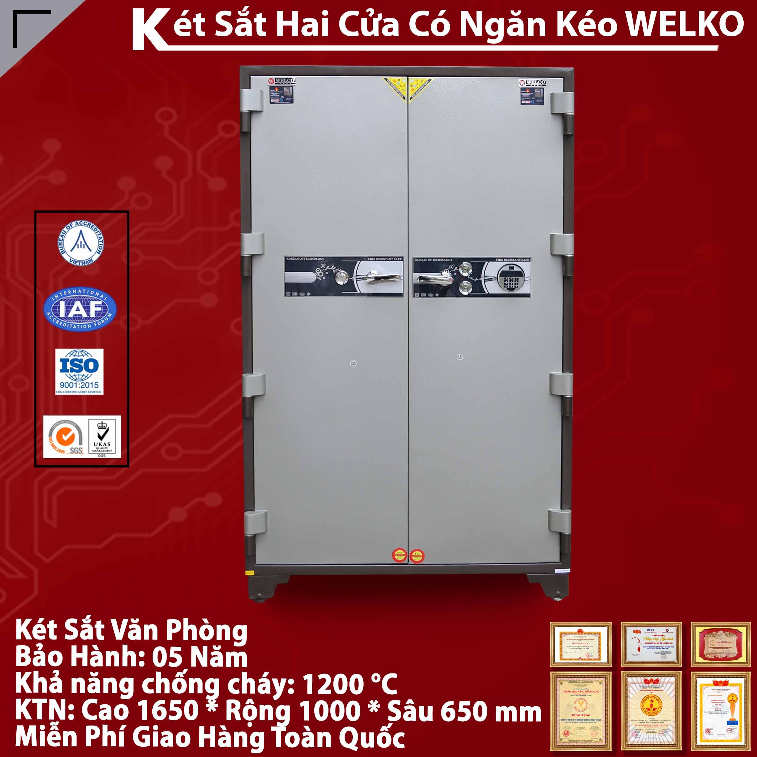 Két sắt 2 cửa đựng hồ sơ