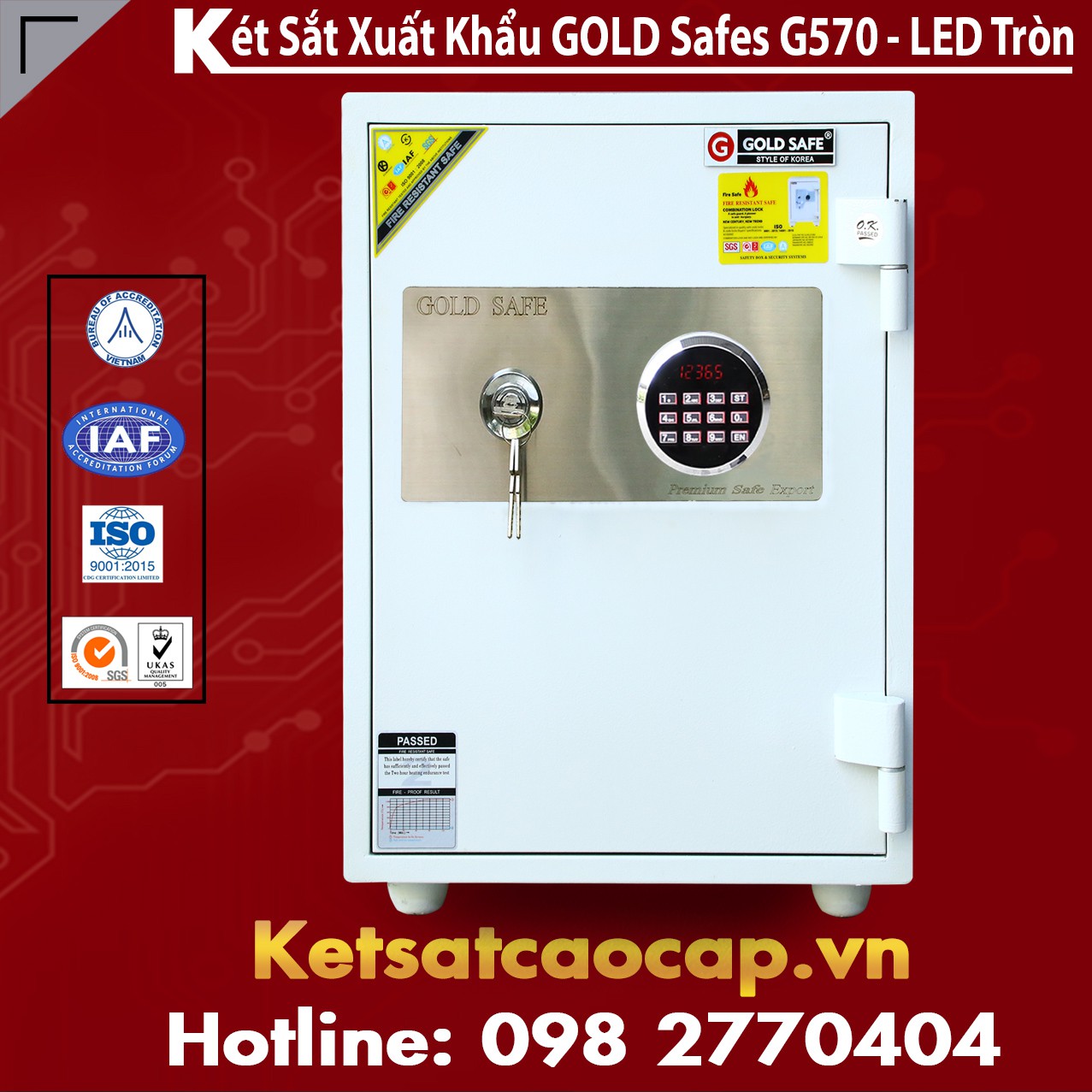 Két Sắt Phát Lộc GOLD SAFES G570 LED Tròn