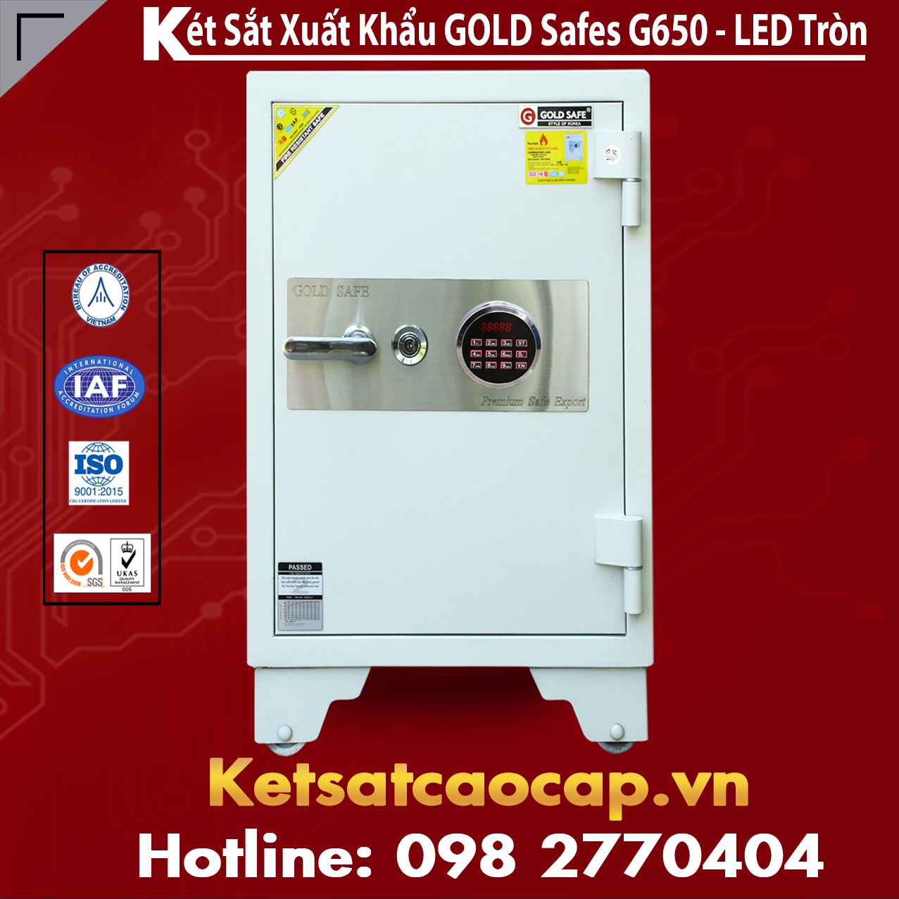 Két Sắt Phát Lộc GOLD SAFES G650 LED Tròn