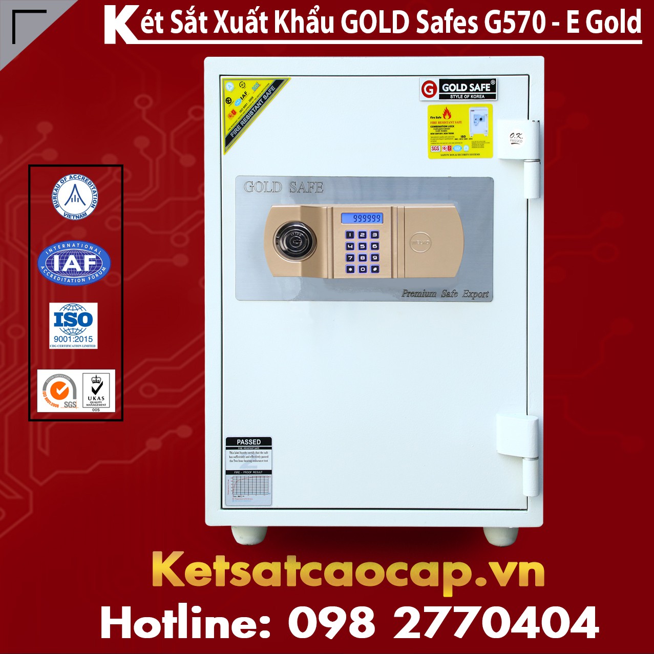 Két Sắt Thịnh Vượng GOLD SAFES G570 E Gold