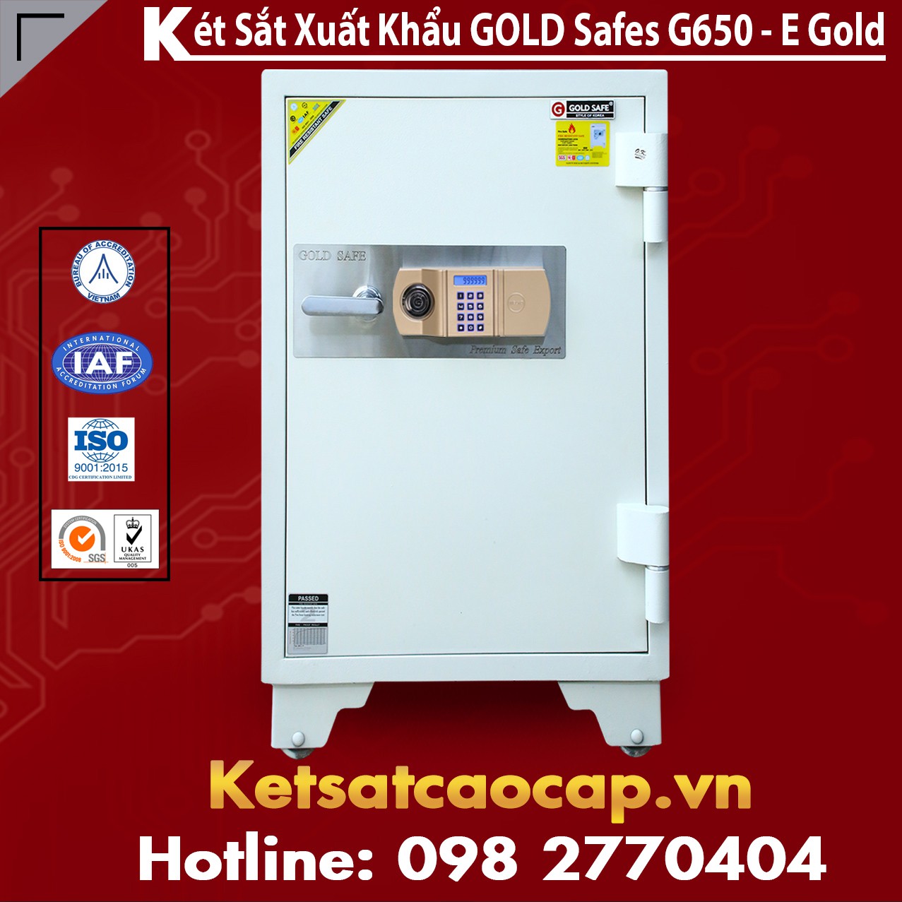 Két Sắt Thịnh Vượng GOLD SAFES G650 E Gold