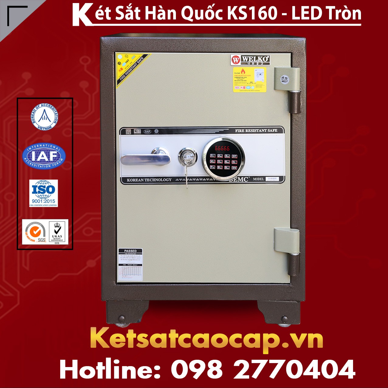Két Sắt Công Ty KS160 - Led Tròn Brown