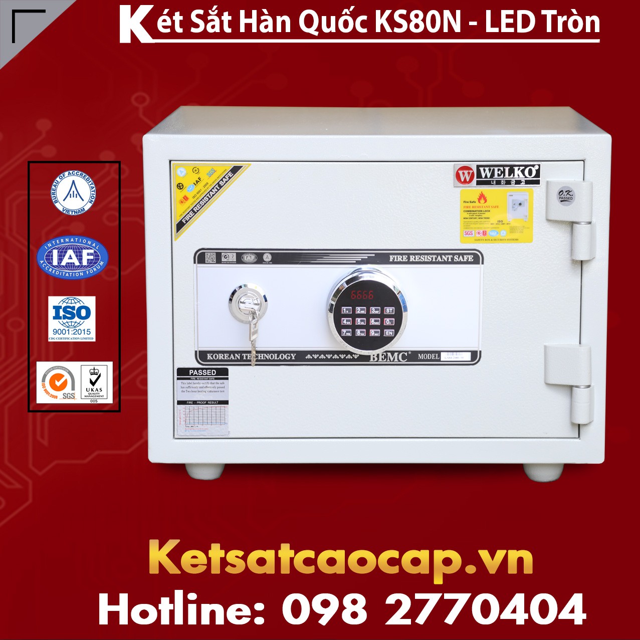 Két Sắt Công Ty KS80N - Led Tròn White