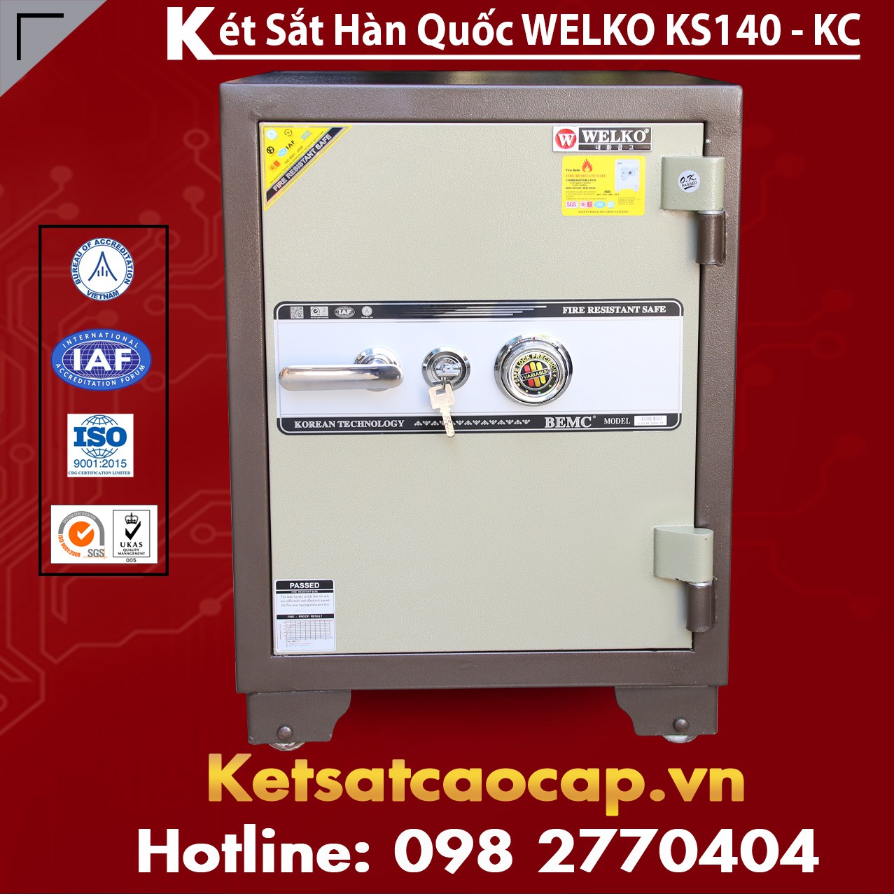 Két Sắt Văn Phòng Welko KS140 - KC Brown