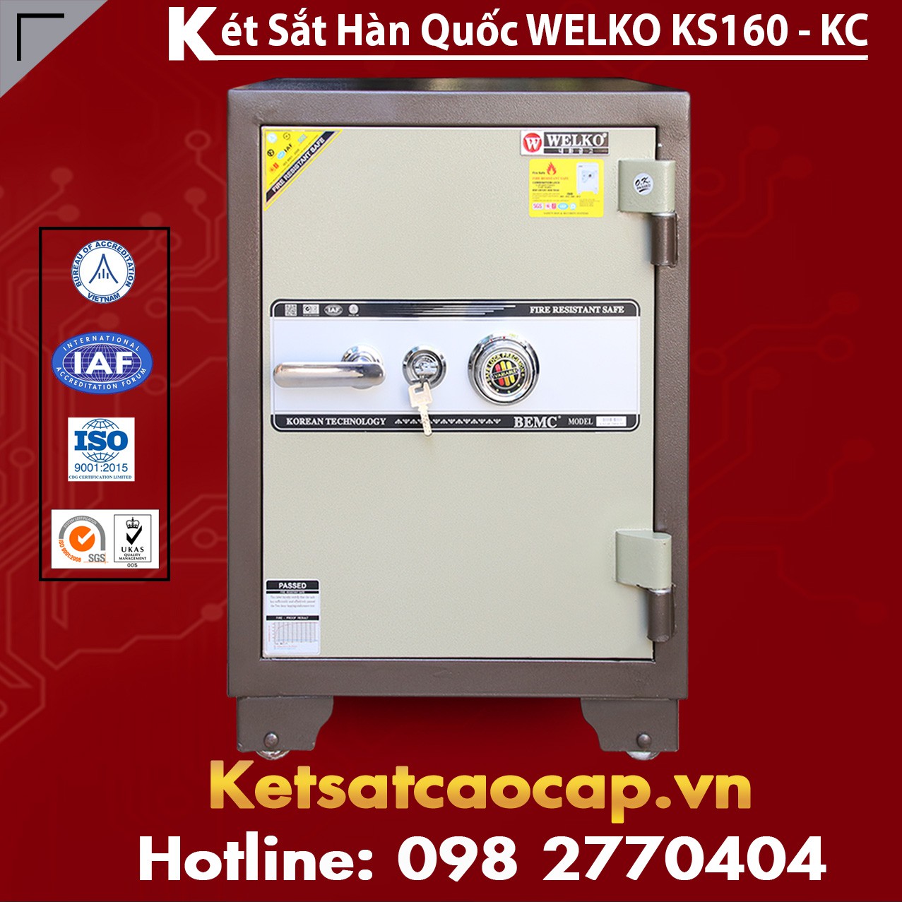 Két Sắt Văn Phòng Welko KS160 - KC Brown