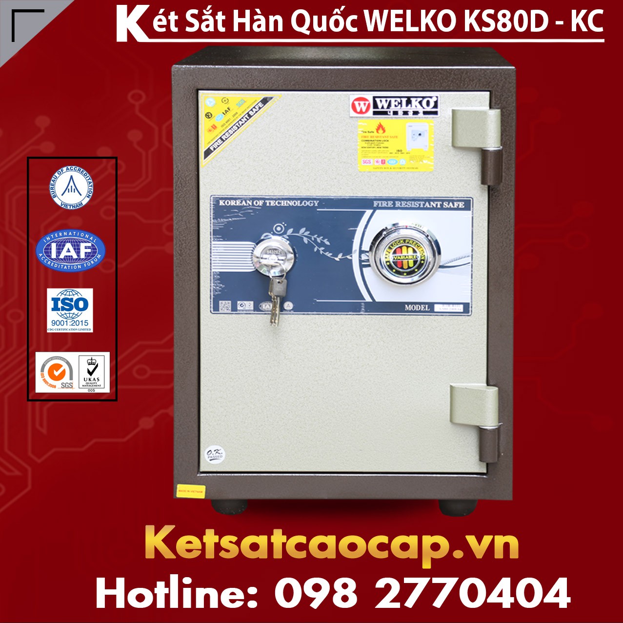 Két Sắt Văn Phòng Khoá Cơ vân tay chính hãng