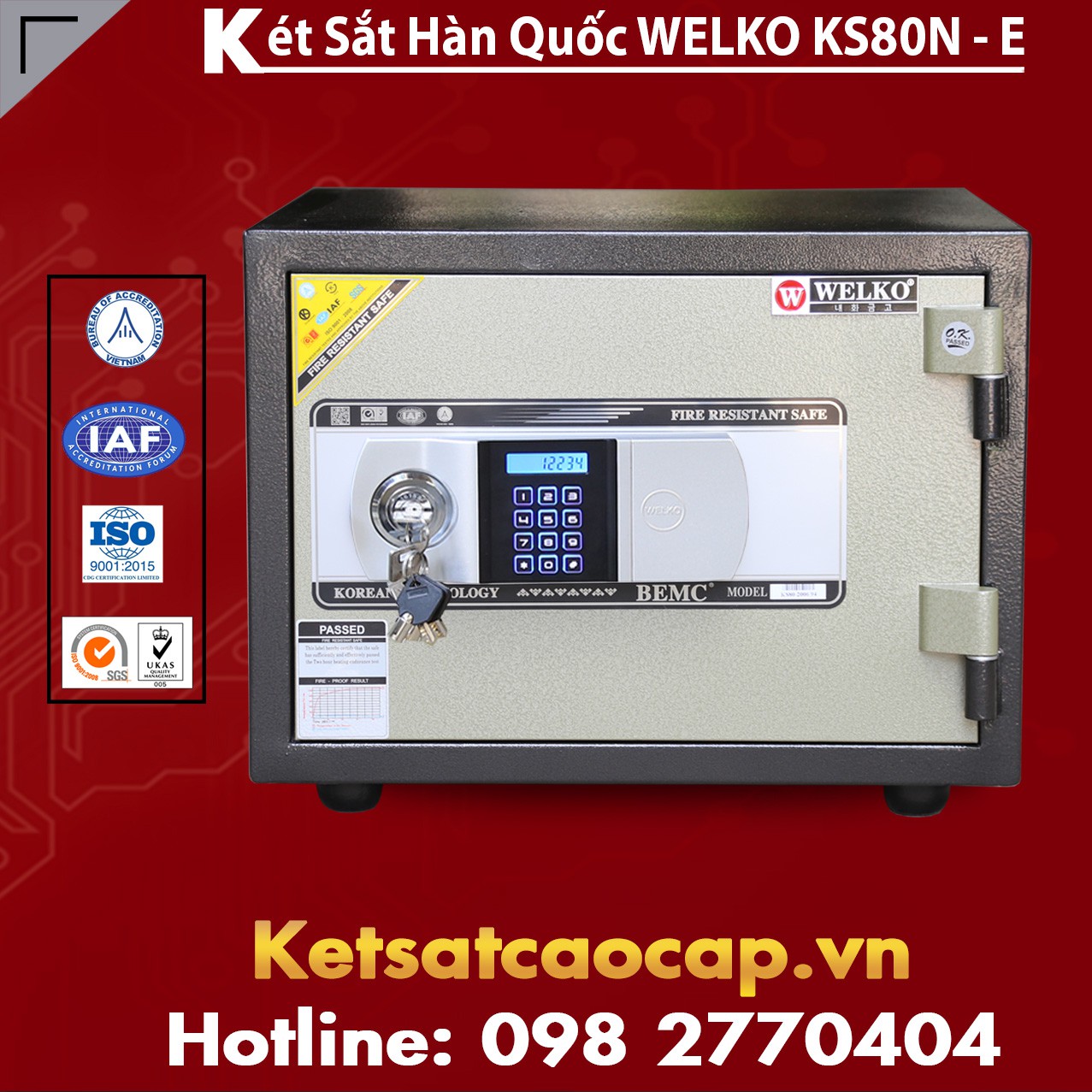 Két Sắt Siêu Cường KS80N - E Silver