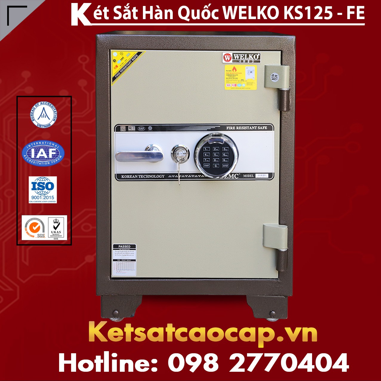 Két Sắt Vân Tay KS125 - Brown FE