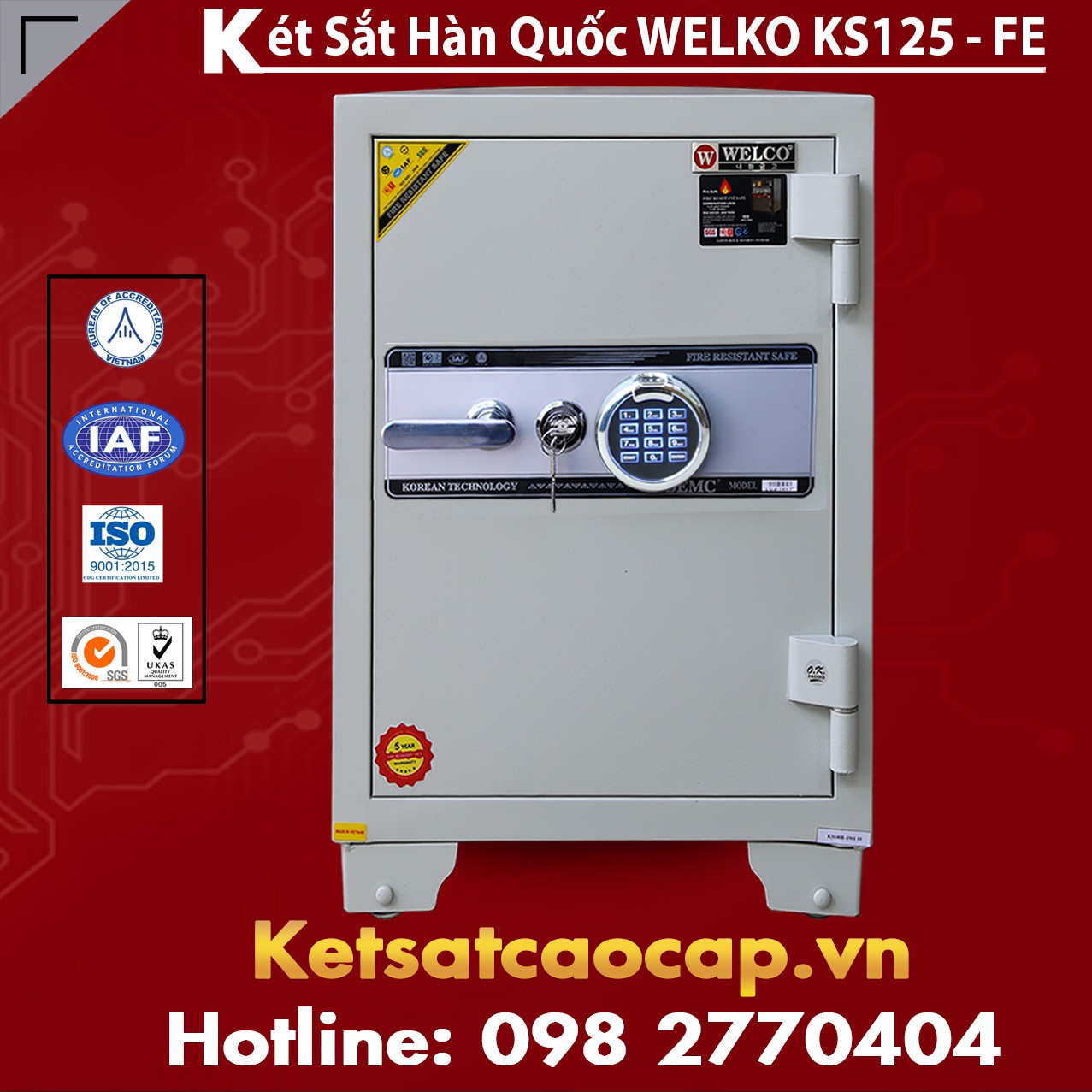 Két Sắt Vân Tay KS125 - White FE