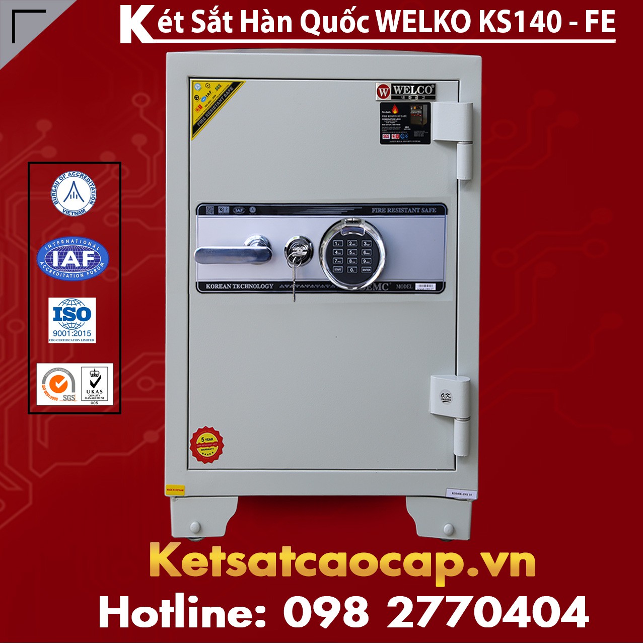 Két Sắt Vân Tay  KS140 - White FE