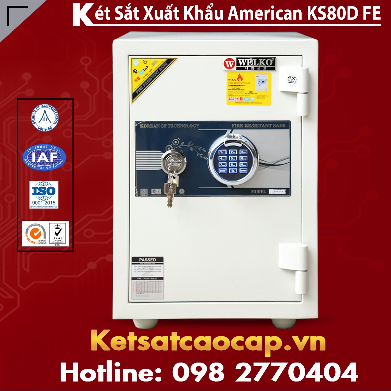 Két Sắt Vân Tay KS80D - White FE