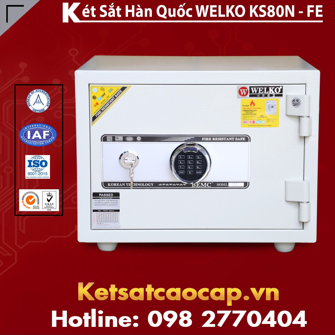Két Sắt Vân Tay KS80N - White FE