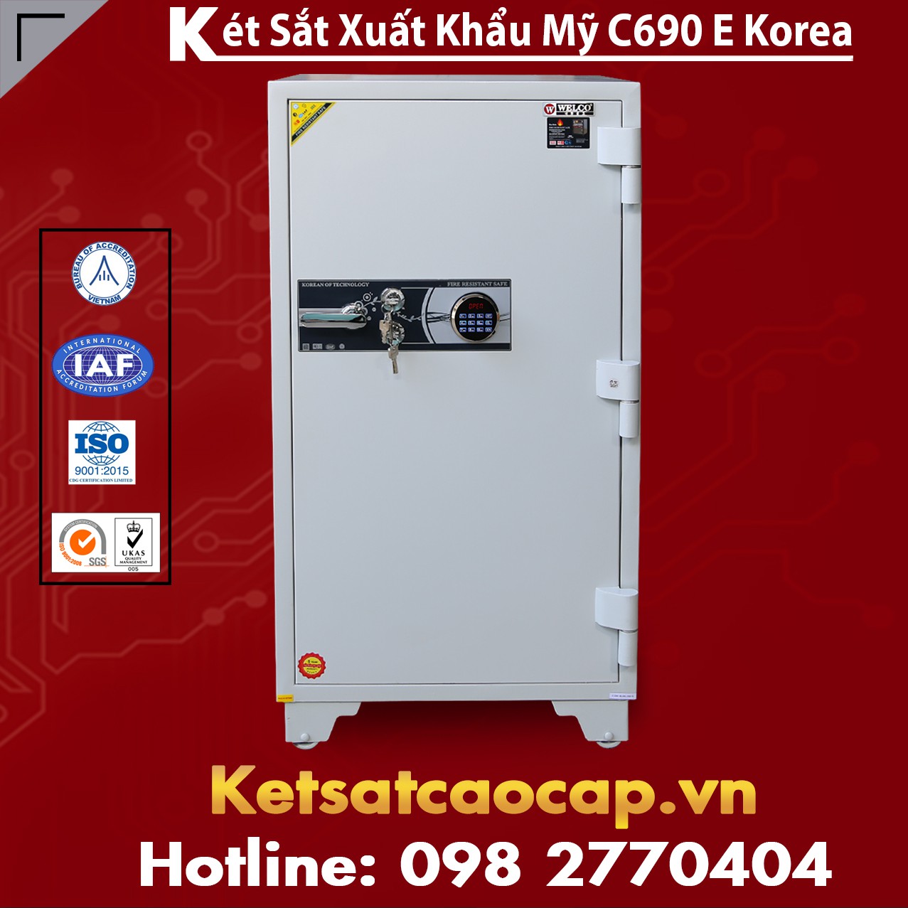 Két sắt xuất khẩu mỹ welko