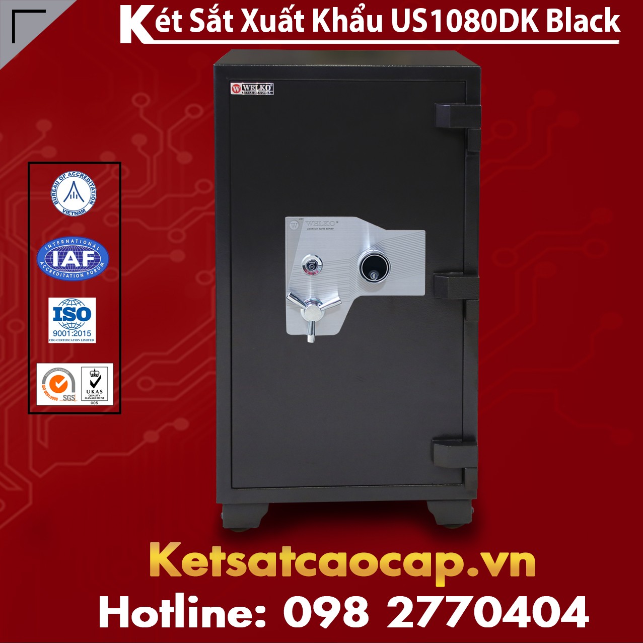 Két Sắt Xuất Khẩu WELKO US1080 DK Black