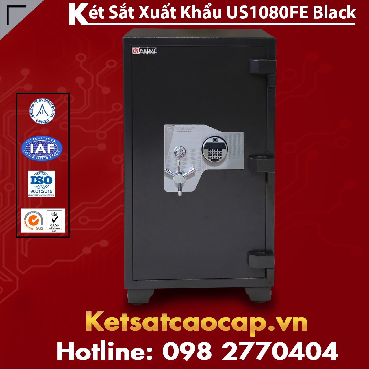 Két Sắt Xuất Khẩu US1080 FE Black đẹp nhất việt nam