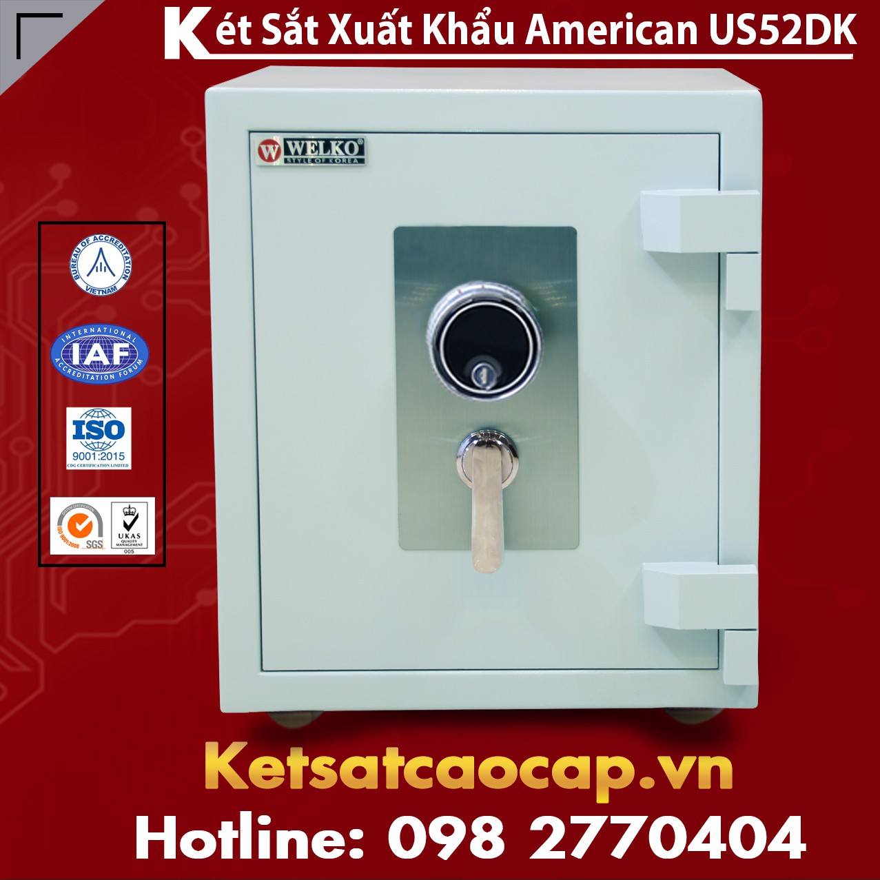Két Sắt Mini US52 DK White