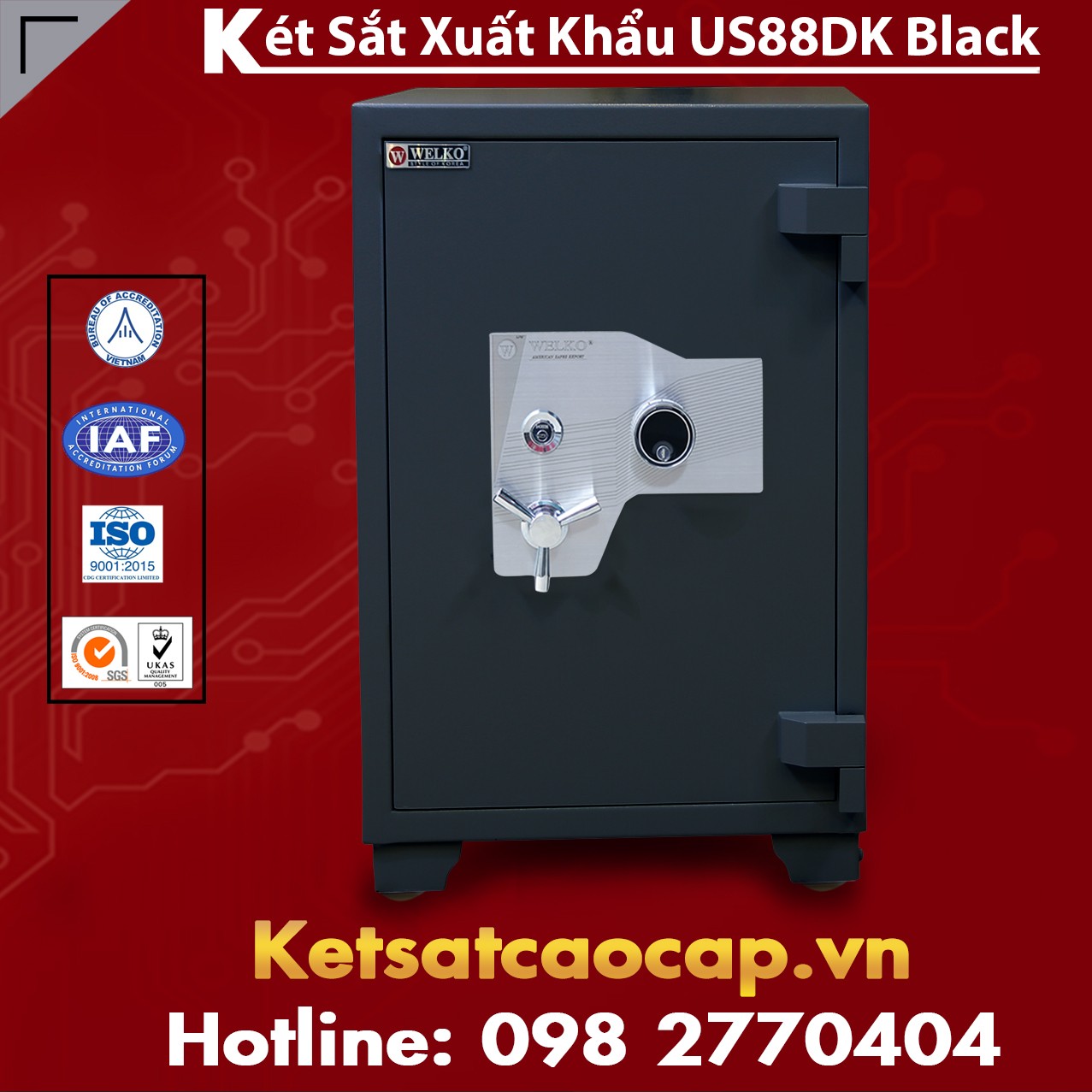 Két Sắt Xuất Khẩu WELKO US88 DK Black