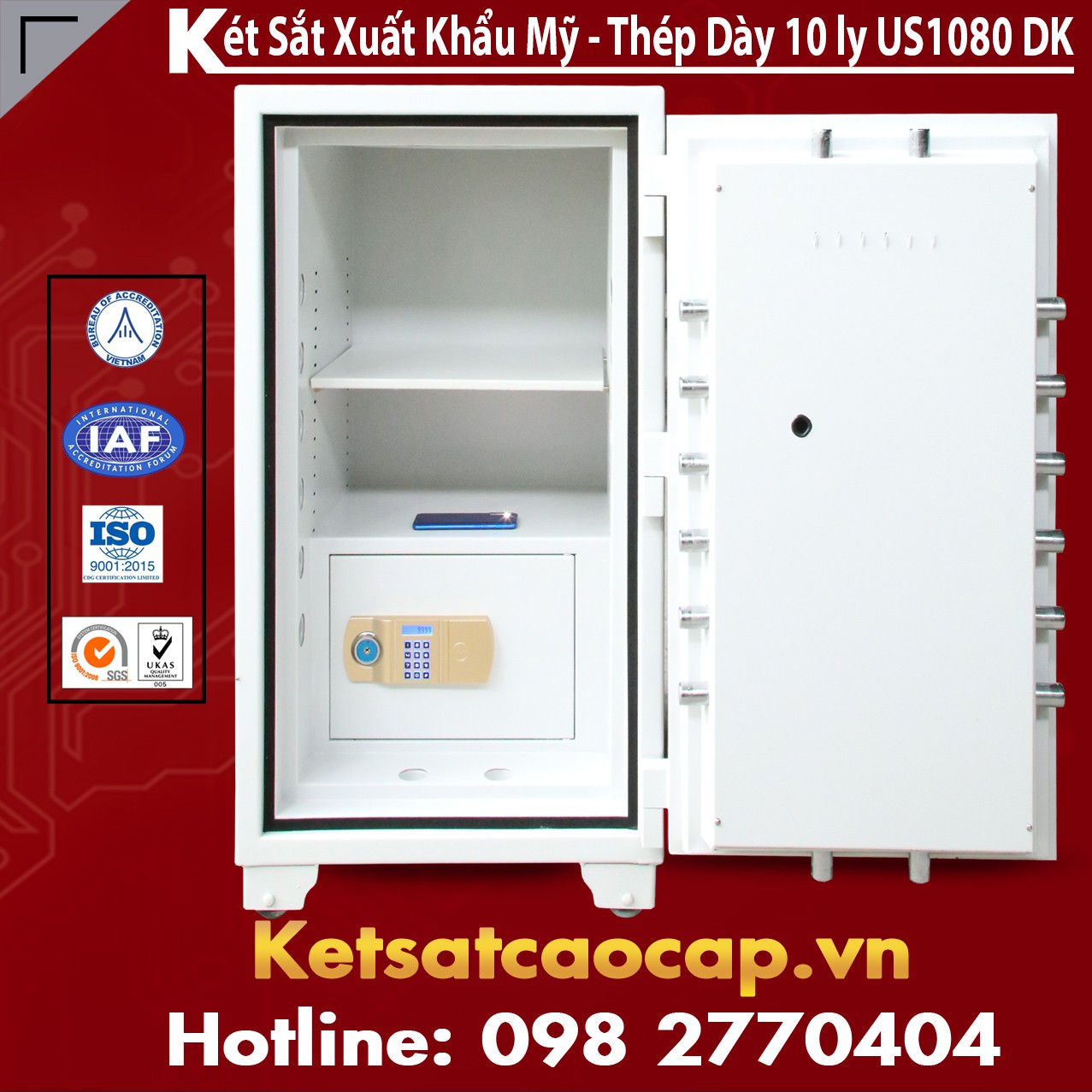 Két Sắt WELKO US1080 DK White Két Trong Két