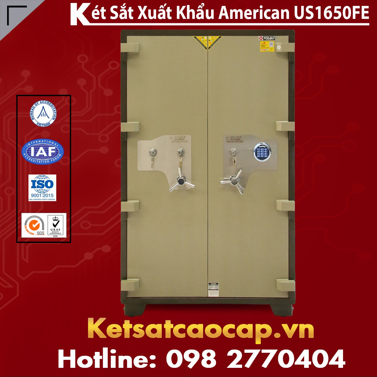 Két Sắt Trong Két Sắt WELKO US1650 FE 2 Cửa