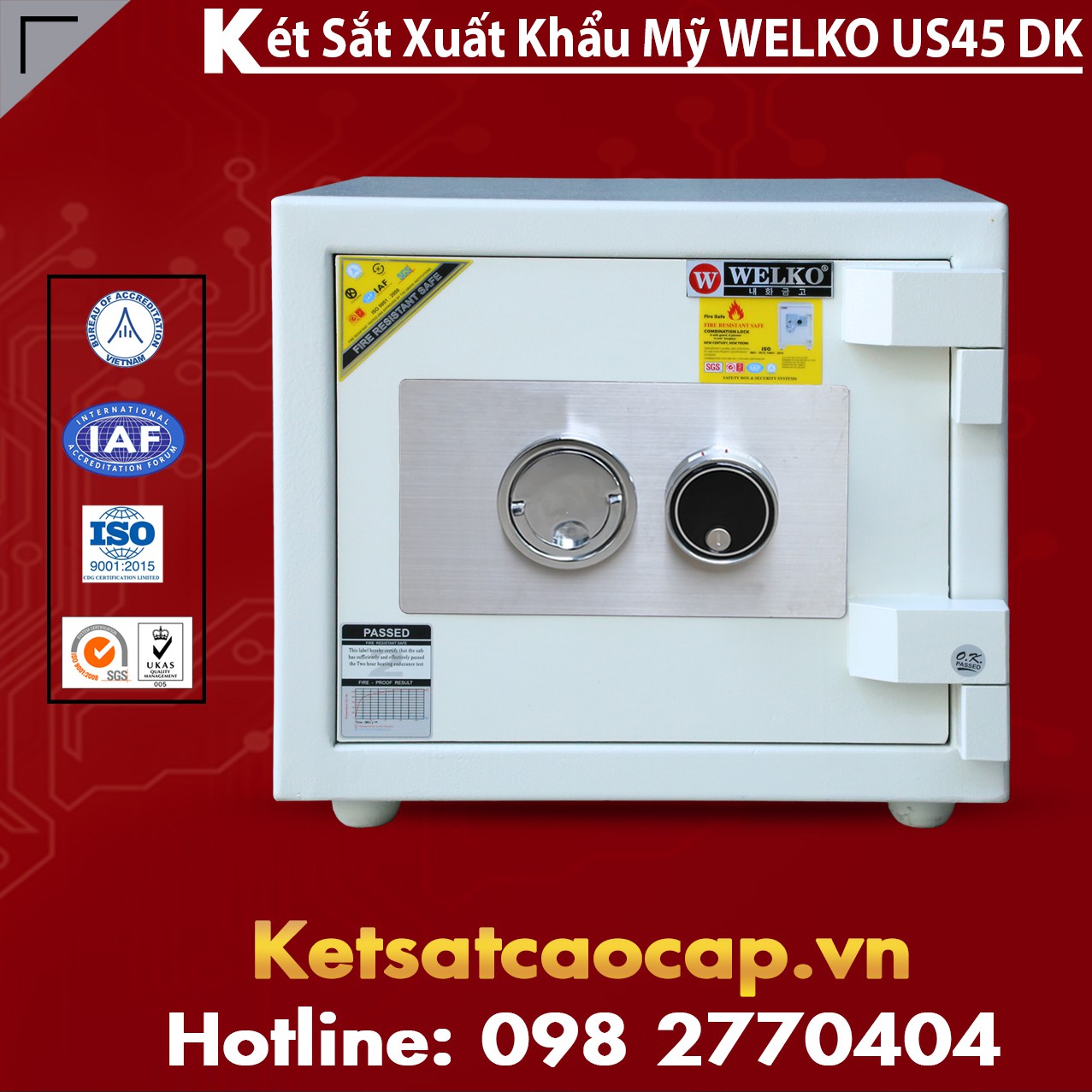 Két Sắt Tiệm Vàng WELKO US45 DK White
