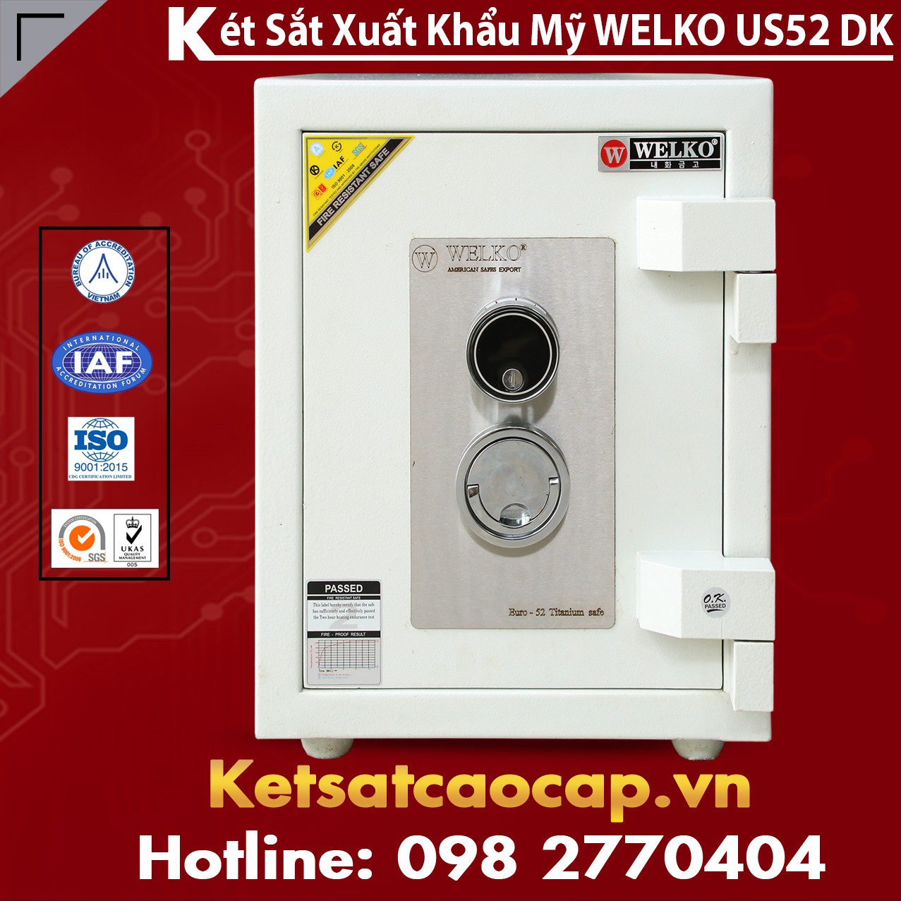 Két Sắt Tiệm Vàng WELKO US52 DK White