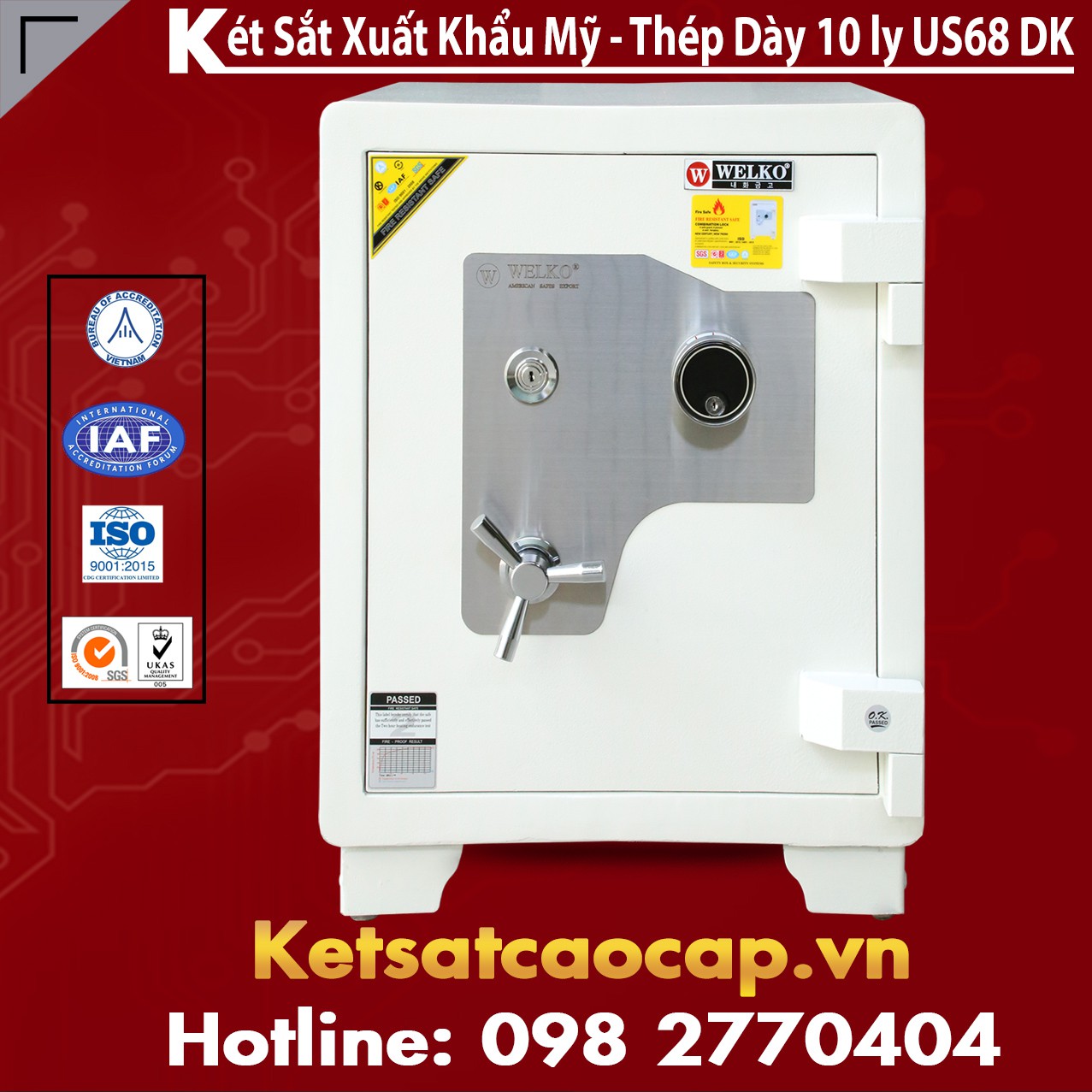 Két Sắt Tiệm Vàng WELKO US68 DK White