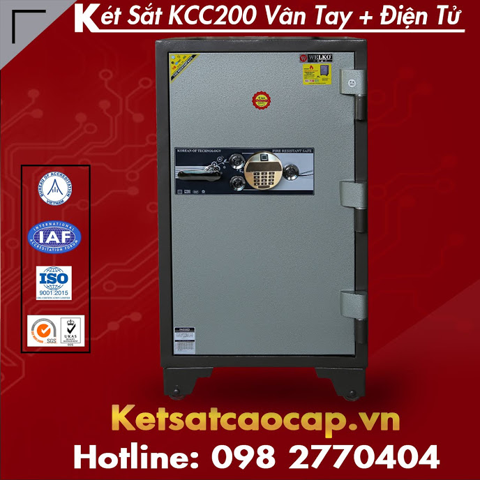 két sắt chống cháy welko safes kcc200 điện tử vân tay