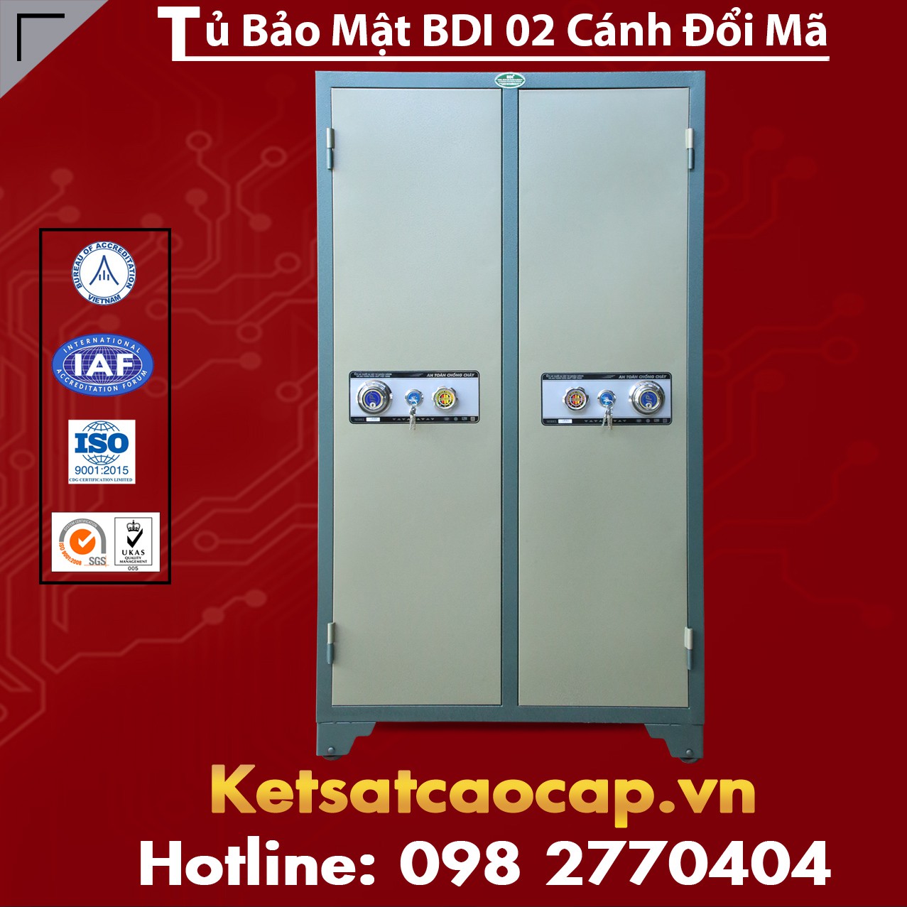 Tủ Bảo Mật BDI 2 Cánh Khóa Đổi Mã