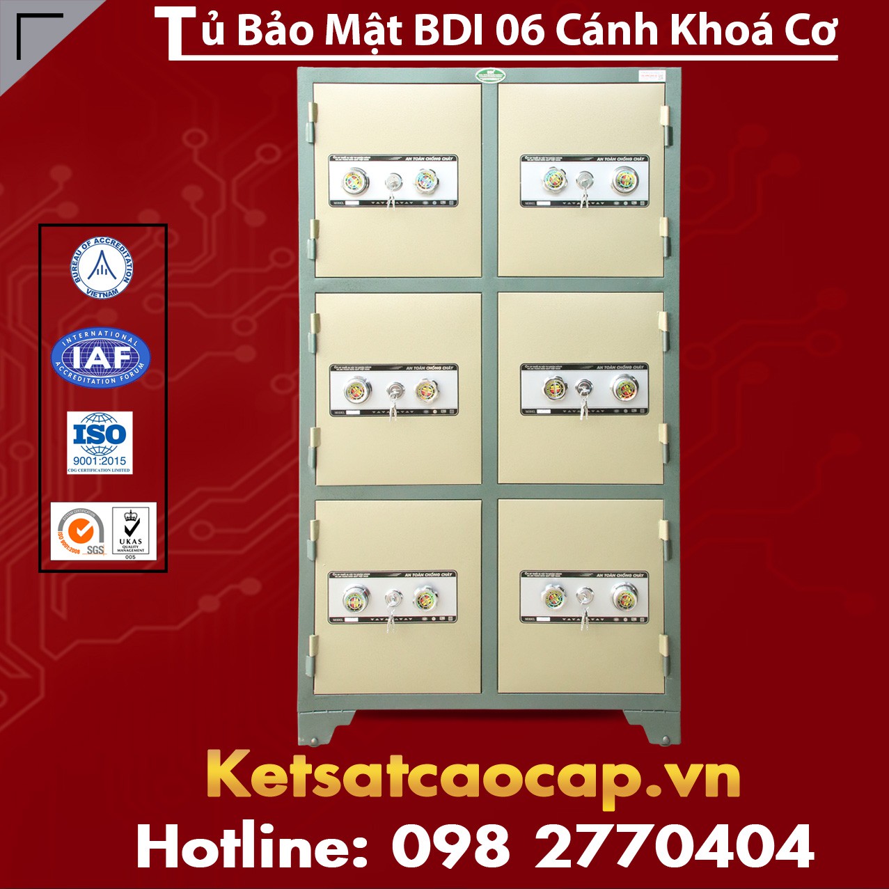 Tủ Bảo Mật BDI 6 Cánh Khoá Cơ