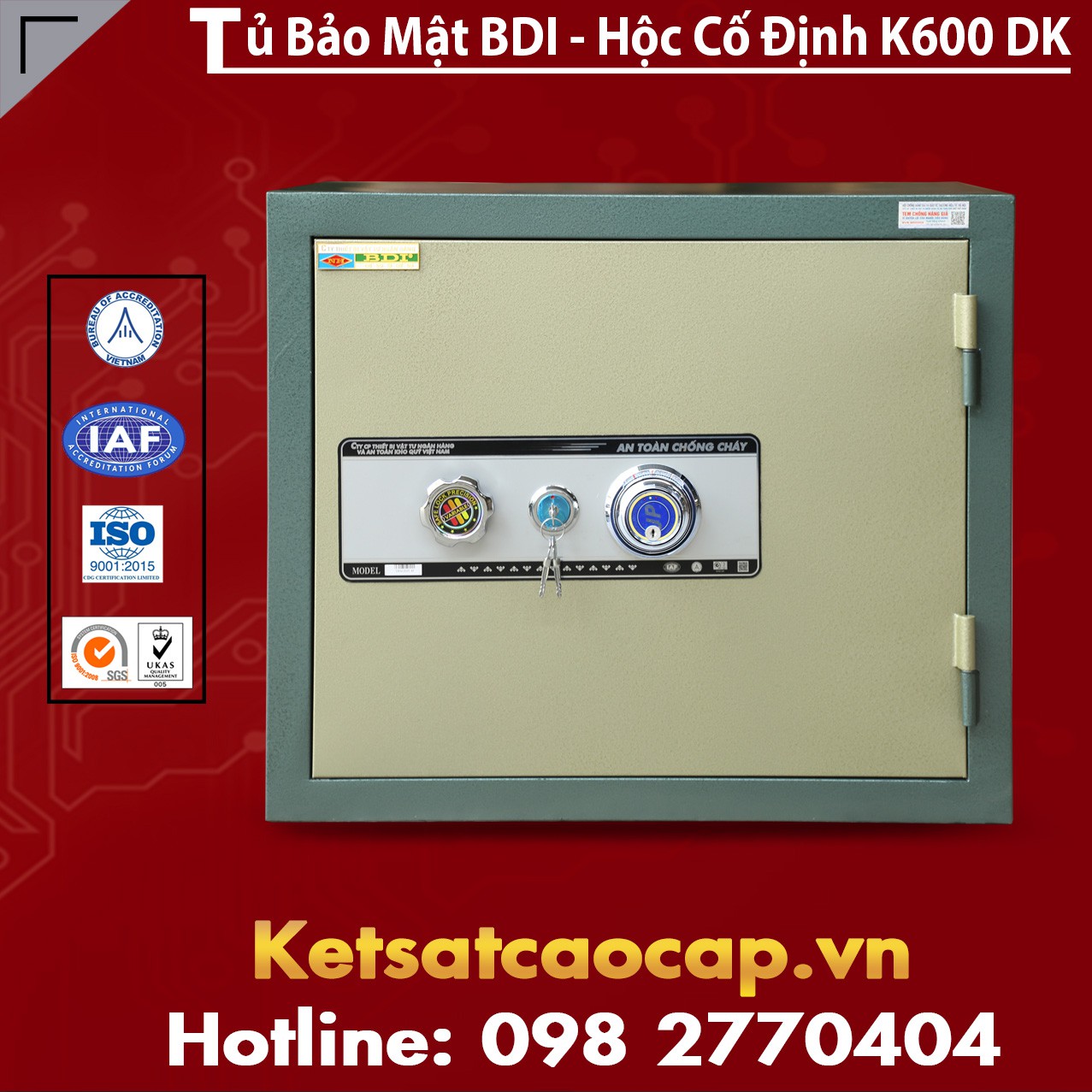 Tủ Bảo Mật BDI - Hộc Cố Định K600 - DK