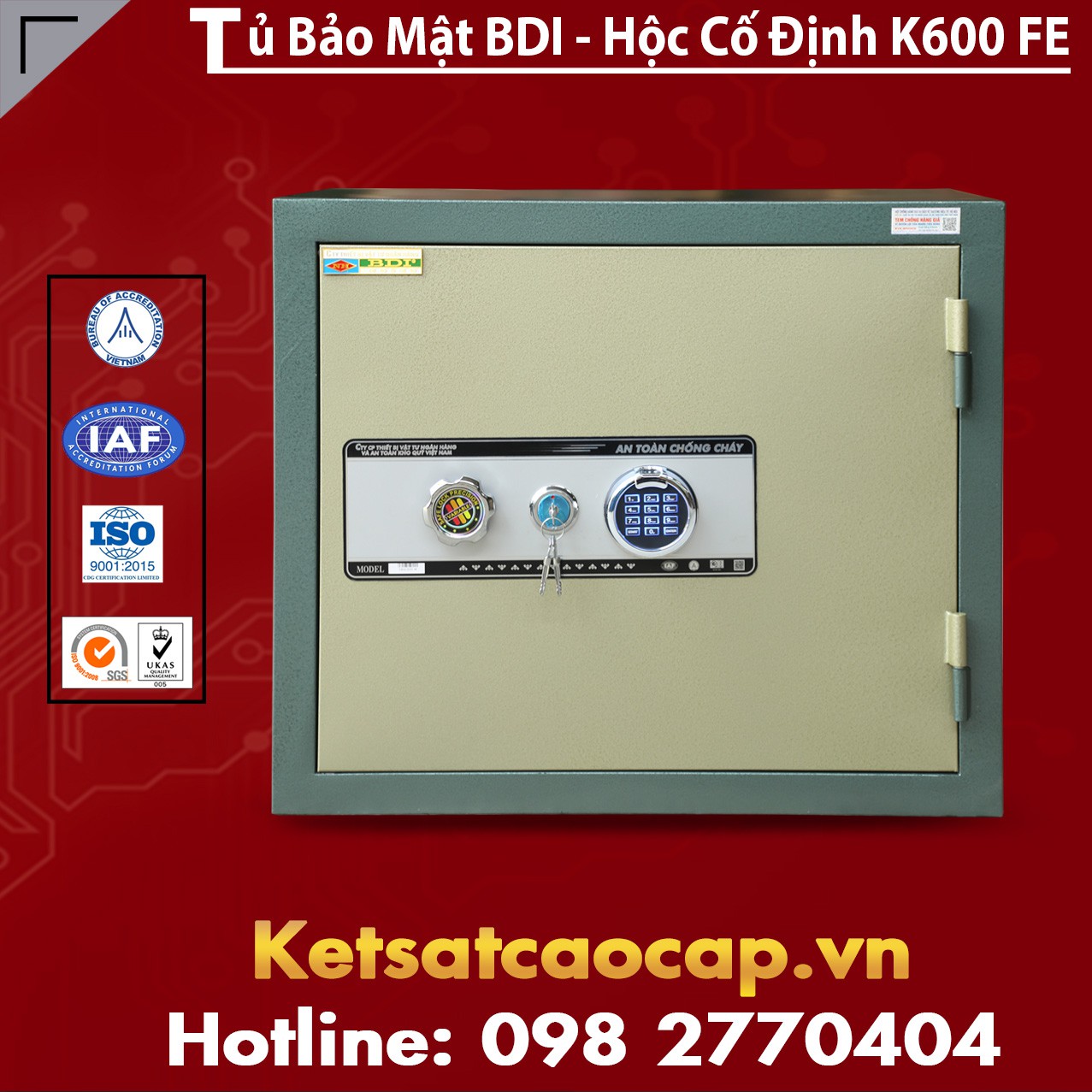 Tủ Bảo Mật BDI - Hộc Cố Định K600 - FE
