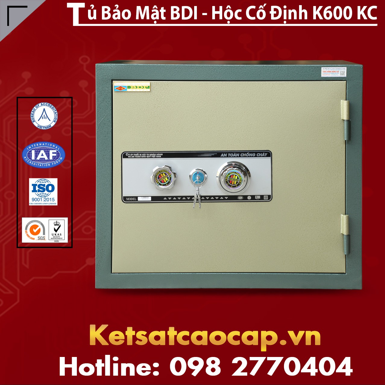 Tủ Bảo Mật BDI - Hộc Cố Định K600 - KC