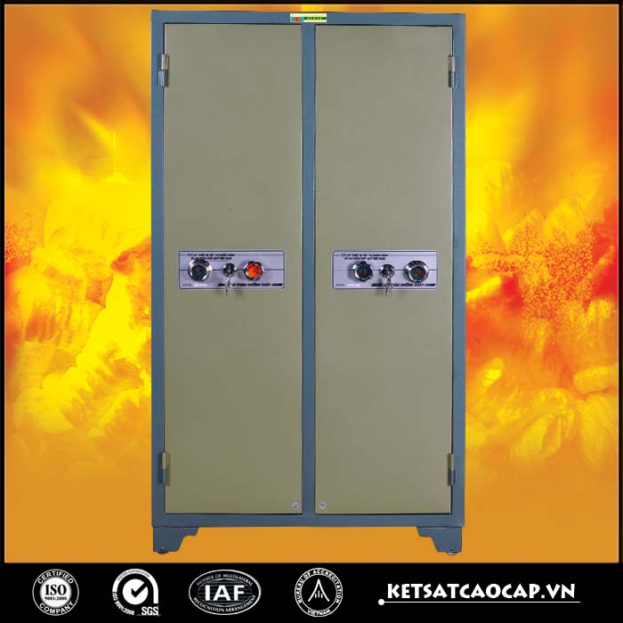 Tủ bảo mật 2 cánh xanh khóa cơ