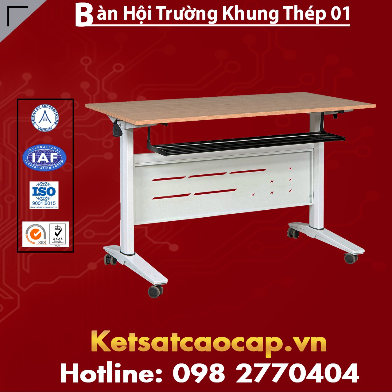 Bàn Hội Trường Khung Thép 01