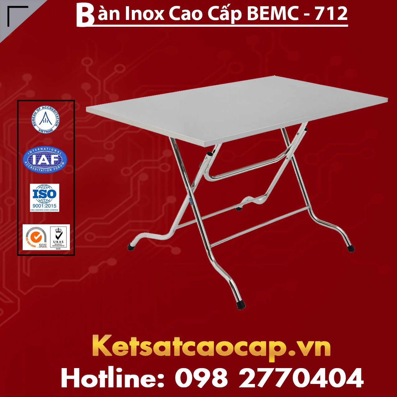Bàn Inox Cao Cấp BEMC - 712