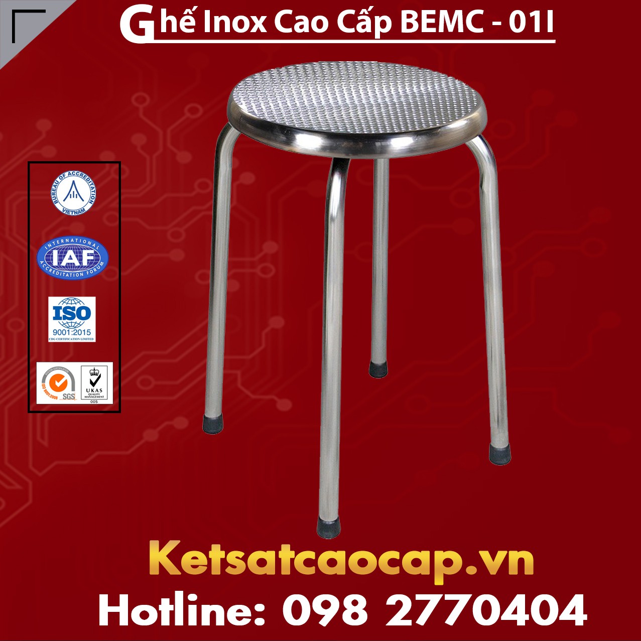 Ghế Inox Cao Cấp BEMC - 01l