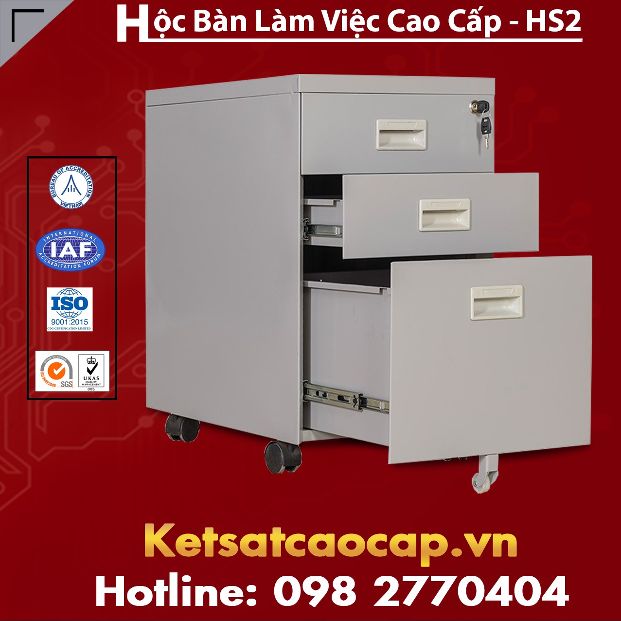 Hộc Bàn Làm Việc Cao Cấp - HS2