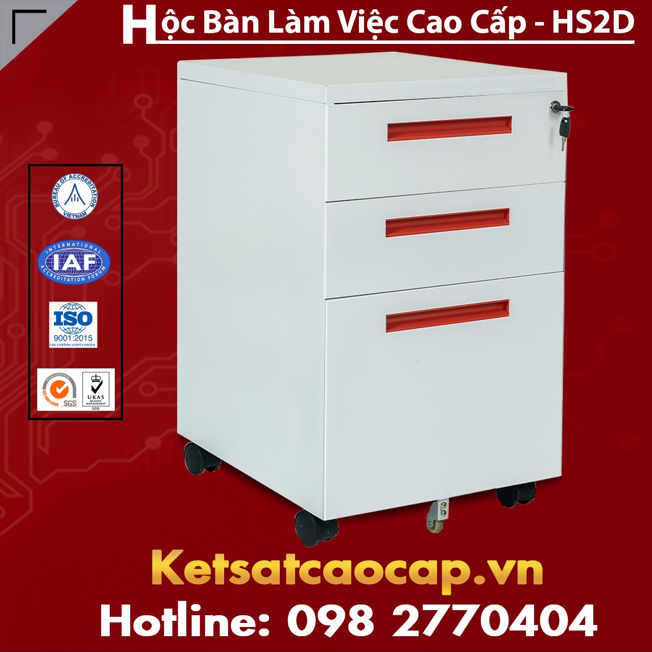 Hộc Bàn Làm Việc Cao Cấp - HS2D