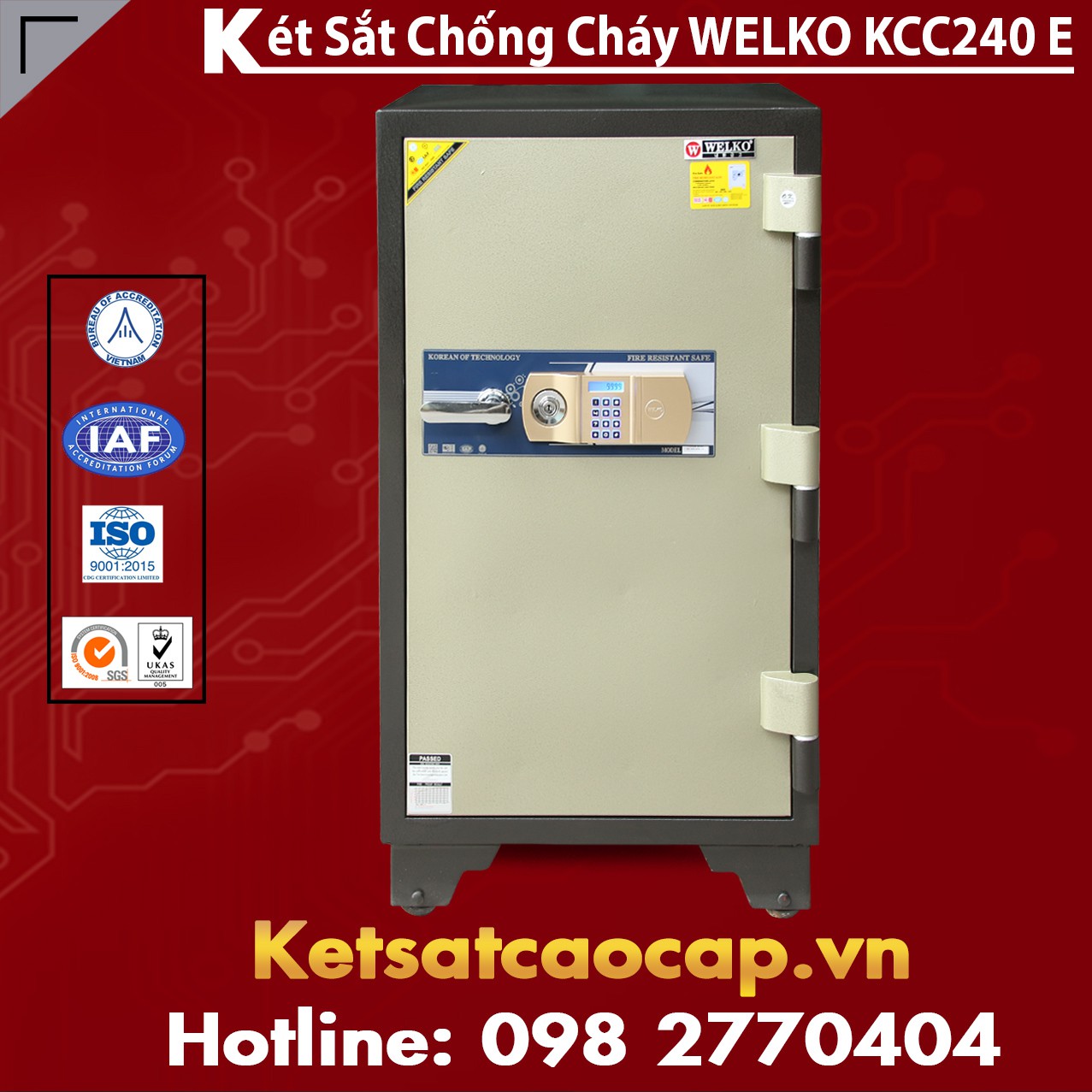 Két Sắt Phong Thuỷ WELKO KCC240 E - GOLD