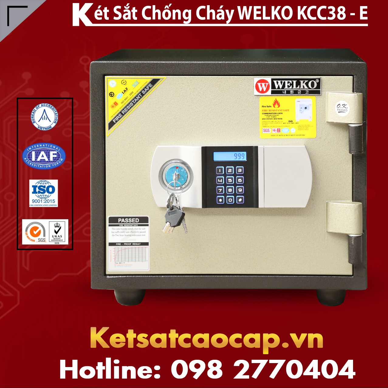 Két Sắt Xuất Khẩu Chính Hãng KCC38 E - Silver 1