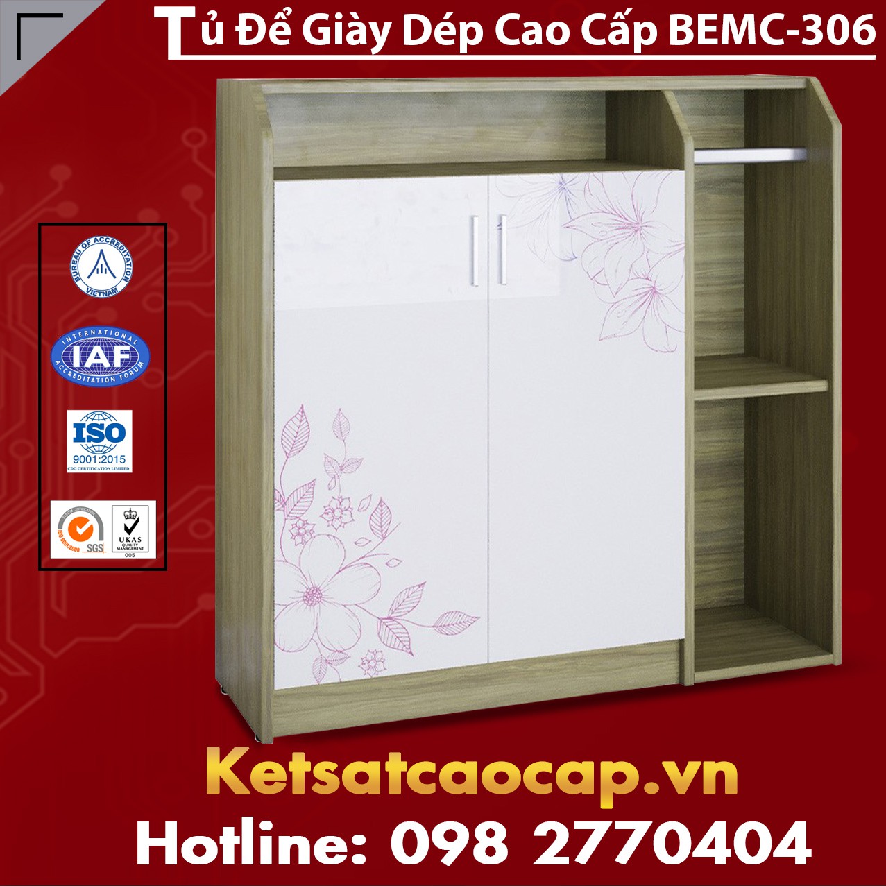 Tủ Để Giày Dép Cao Cấp BEMC-306