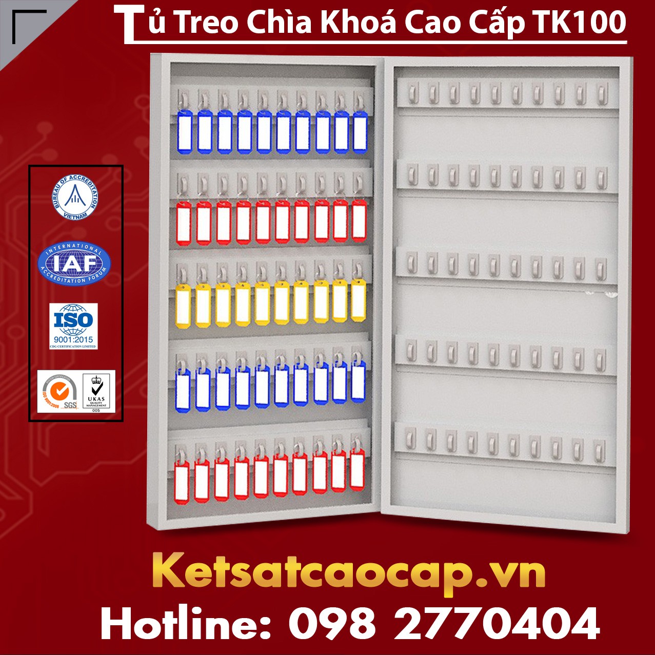 Tủ Sắt Treo Chìa Khoá TK100