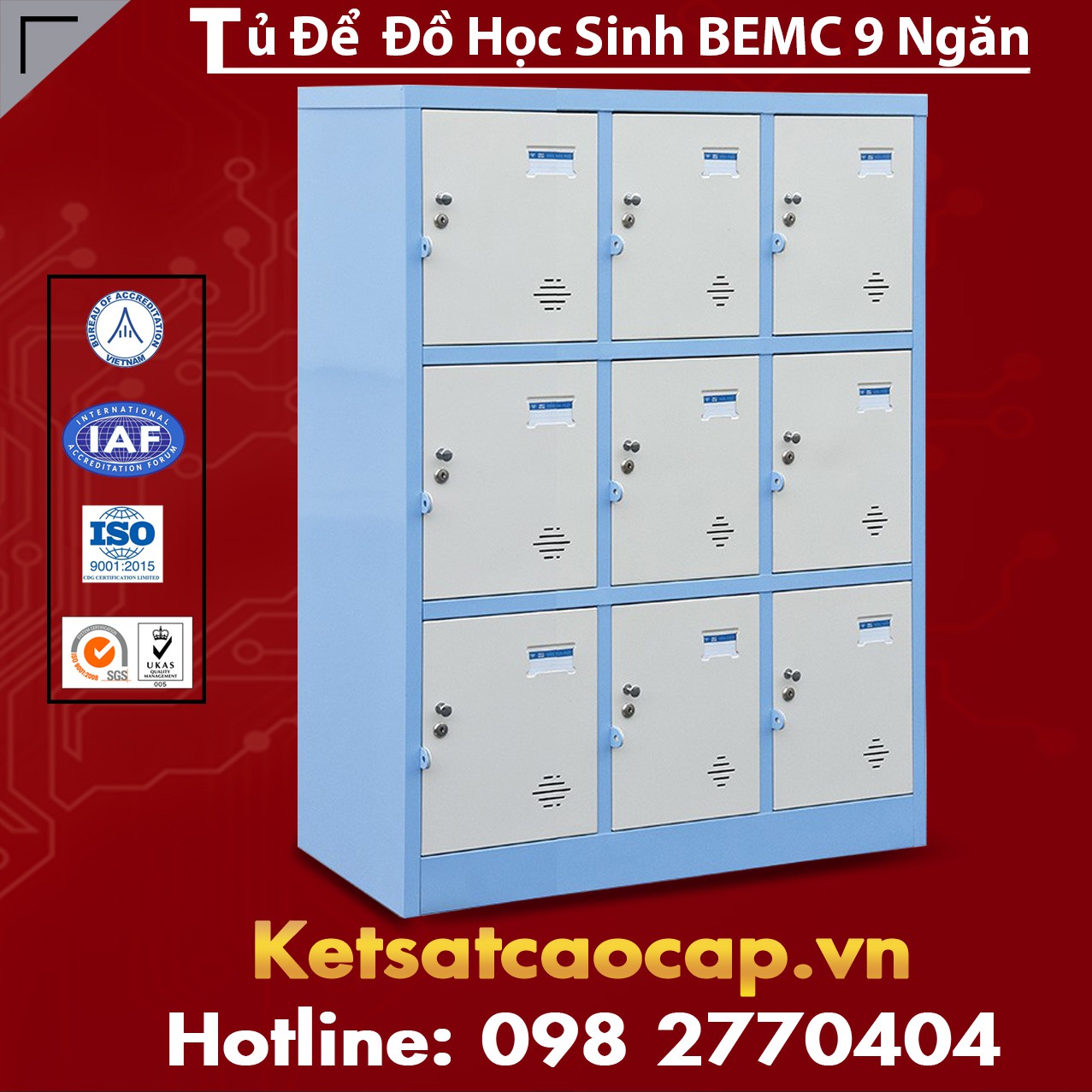 Tủ Để Đồ Học Sinh BEMC 9 Ngăn