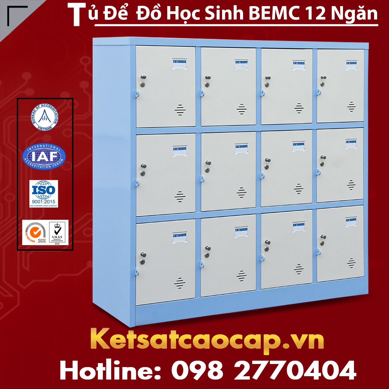 Tủ Để Đồ Học Sinh BEMC 12 Ngăn