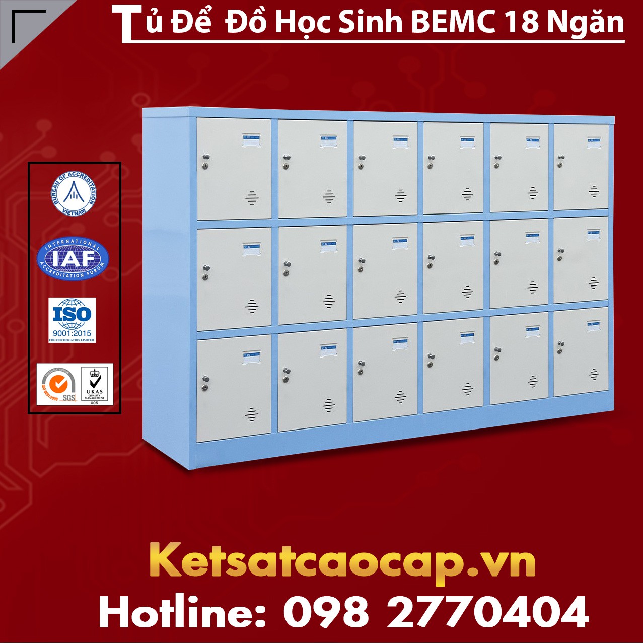 Tủ Để Đồ Học Sinh BEMC 18 Ngăn