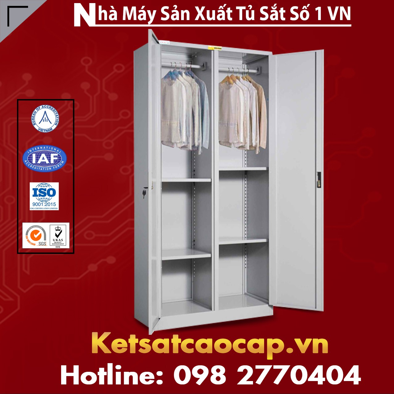 Tủ Săt Treo Quần Áo TU09K2SA