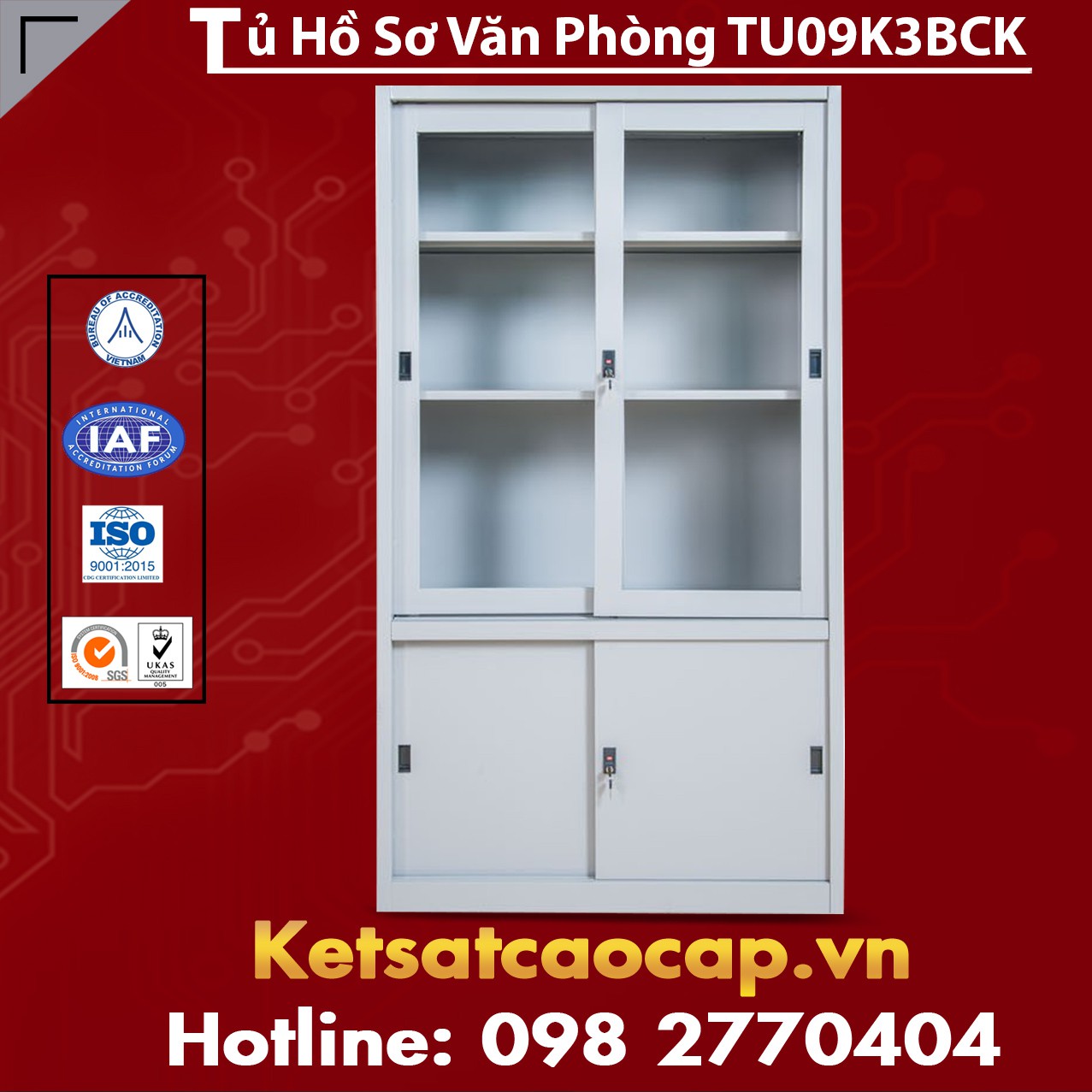 Tủ Hồ Sơ Cửa Lùa TU09K3BCK